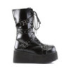 Vegan 8,5 cm TRASH205 men's boots platform with buckles black