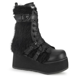 Vegan 8,5 cm TRASH218 men's boots platform with buckles black