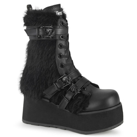 Vegan 8,5 cm TRASH218 men's boots platform with buckles black