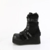 Vegan 8,5 cm TRASH218 men's boots platform with buckles black