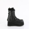 Vegan 8,5 cm TRASH218 men's boots platform with buckles black