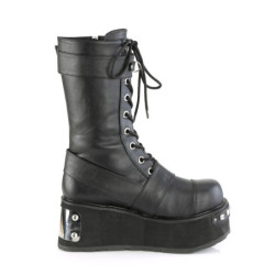 Vegan 8,5 cm TRASH250 men's boots platform with buckles black