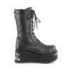 Vegan 8,5 cm TRASH250 men's boots platform with buckles black
