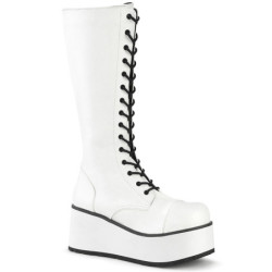 Vegan 8,5 cm TRASH502 cyberpunk knee high men's boots platform white