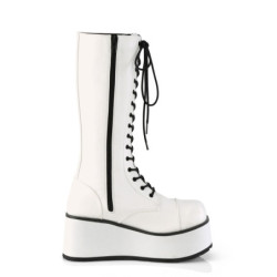 Vegan 8,5 cm TRASH502 cyberpunk knee high men's boots platform white