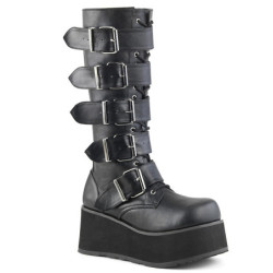 Vegan 8,5 cm TTRASH518 cyberpunk knee high men's boots platform black