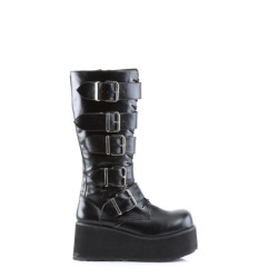 Vegan 8,5 cm TTRASH518 cyberpunk knee high men's boots platform black