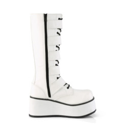 Vegan 8,5 cm TRASH518 cyberpunk knee high men's boots platform white