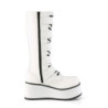 Vegan 8,5 cm TRASH518 cyberpunk knee high men's boots platform white