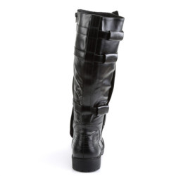 WALKER-130 black captain boots cosplay halloween men's boots
