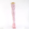 Ologramma 13 cm DYNAMITE-300 plateau zeppa stivali alti con tacco rosa