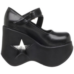 Black 13 cm DYNAMITE-03 lolita shoes gothic wedge platform shoes