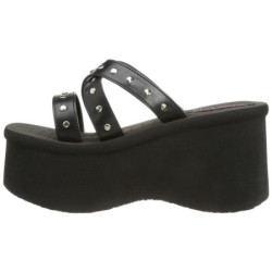 Nero 9 cm FUNN-19 Gotico Plateau Infradito Donna