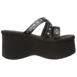 Nero 9 cm FUNN-19 Gotico Plateau Infradito Donna