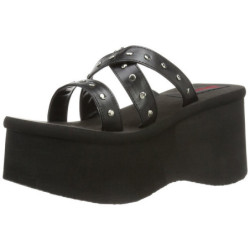 Black 9 cm FUNN-19 Goth Platform Sandals Womens