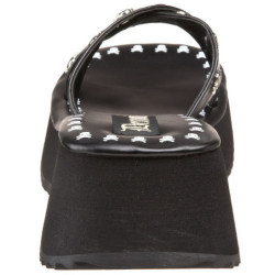 Nero 6,5 cm FLIP-05 Gotico Plateau Infradito Donna