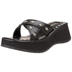Nero 6,5 cm FLIP-05 Gotico Plateau Infradito Donna