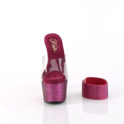 Pink 18 cm 712RS pleaser high heels ankle cuff rhinestone platform