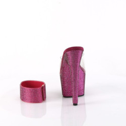 Pink 18 cm 712RS pleaser high heels ankle cuff rhinestone platform