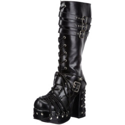 Black 11,5 cm CHARADE-206 lolita knee boots goth platform boots