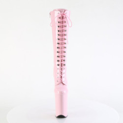 Verniciata 23 cm stivali stringati con plateau poledance rosa