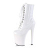 Bianco Vernice 18 cm XTREME-1020 stivaletti con plateau suola donna