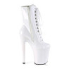 Bianco Vernice 18 cm XTREME-1020 stivaletti con plateau suola donna