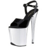 Black 20 cm FLAMINGO-809 High Heels Chrome Platform