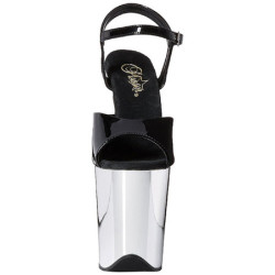 Nero 20 cm FLAMINGO-809 Tacchi Alti Cromo Plateau