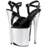 Black 20 cm FLAMINGO-809 High Heels Chrome Platform