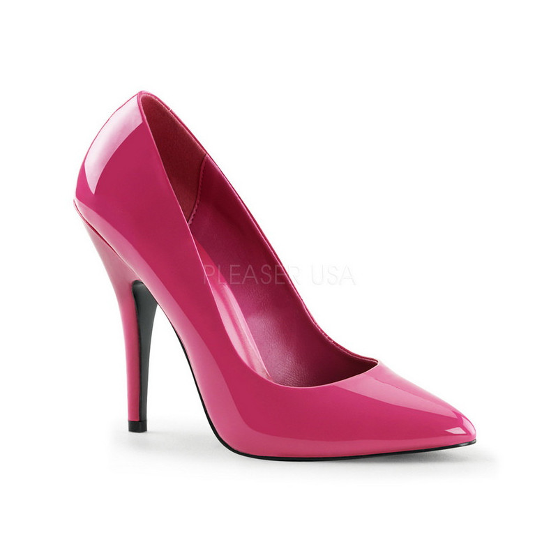 Pink Shiny 13 cm SEDUCE-420 pointed toe pumps high heels women