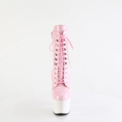 Patent 18 cm ADORE-1020 pleaser ankle boots with white soles