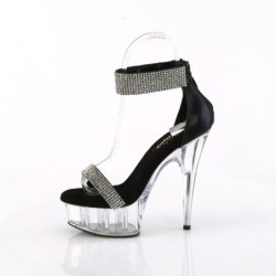 Black 15 cm DELIGHT-641 pleaser high heels ankle straps