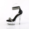 Black 15 cm DELIGHT-641 pleaser high heels ankle straps