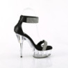 Black 15 cm DELIGHT-641 pleaser high heels ankle straps