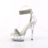 Silver 15 cm DELIGHT-641 pleaser high heels ankle straps