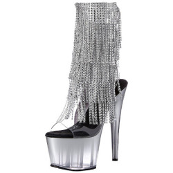 Silver 18 cm ADORE-1017RSFT womens fringe ankle boots high heels