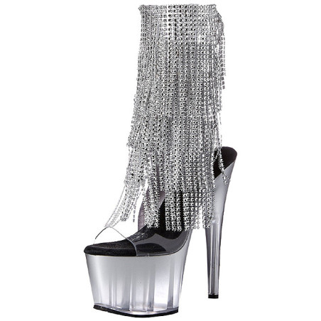 Silver 18 cm ADORE-1017RSFT womens fringe ankle boots high heels