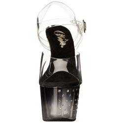 Black 18 cm STARDUST-708T Acrylic Platform High Heeled Sandal