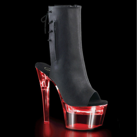 Vegan 18 cm FLASH-1018-7 led platform pole dance ankle boots