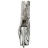 Silver 15 cm DELIGHT-1017RSF womens fringe ankle boots high heels