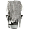 Silver 15 cm DELIGHT-1017RSF womens fringe ankle boots high heels