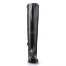 Black Leatherette 7,5 cm GOGO-300WC knee high women's boots wide calf