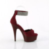 Burgundy 15 cm DELIGHT-625 pleaser high heels ankle straps