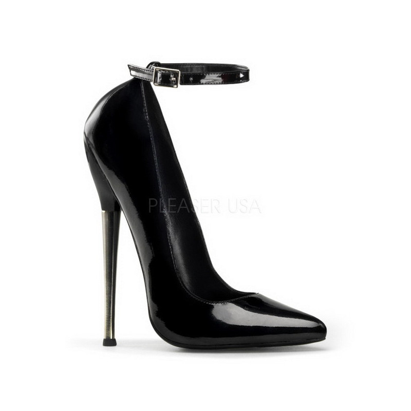 Nero Vernice 16 cm DAGGER-12 Scarpe Décolleté Tacco Stiletto