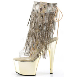 Gold 18 cm ADORE-1017RSF womens fringe ankle boots high heels