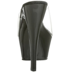 Nero Trasparente 15,5 cm KISS-201 Plateau Mules Alte