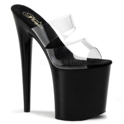 Black 20 cm FLAMINGO-802 Platform High Heel Mules