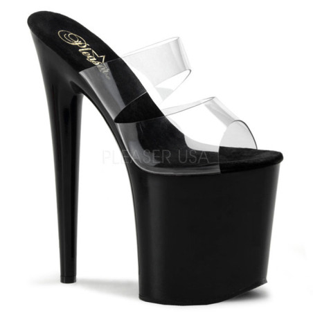 Black 20 cm FLAMINGO-802 Platform High Heel Mules
