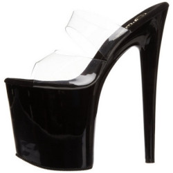 Black 20 cm FLAMINGO-802 Platform High Heel Mules